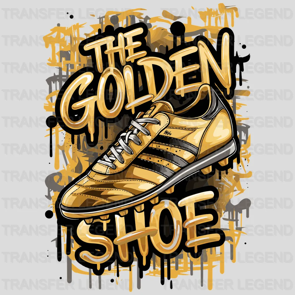 The Golden Shoe Soccer Design - DTF Heat Transfers - transferlegend