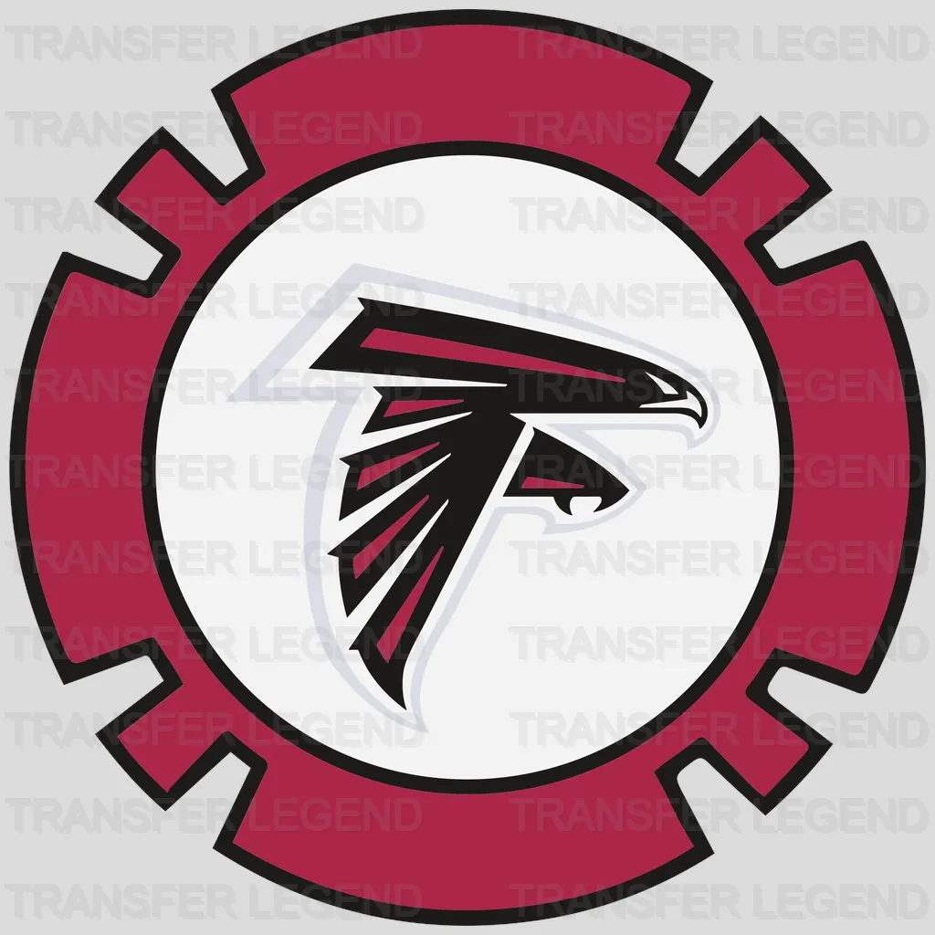 Atlanta Falcons Gear Cog Emblem NFL Design - DTF Heat Transfer