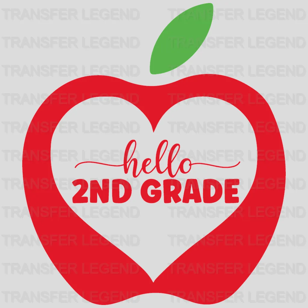 Apple Hello 2nd Grade - Back To School DTF Transfer - transferlegend