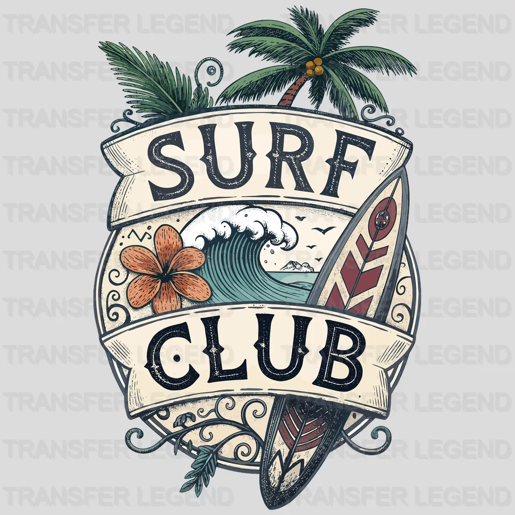 Surf Club Surfing Design - DTF Heat Transfers - transferlegend