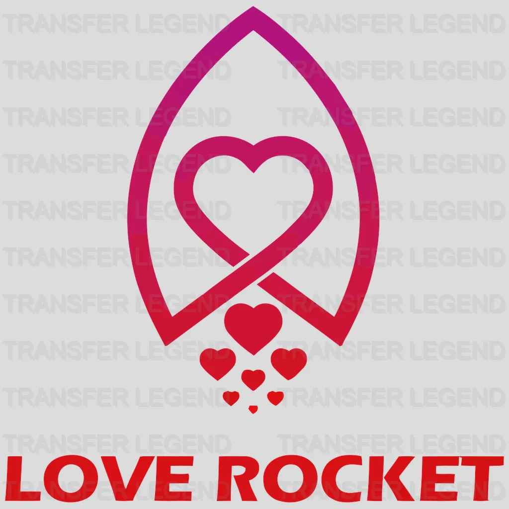 Houston Rockets Love Rocket Heart Emblem NBA Design - DTF Heat Transfer