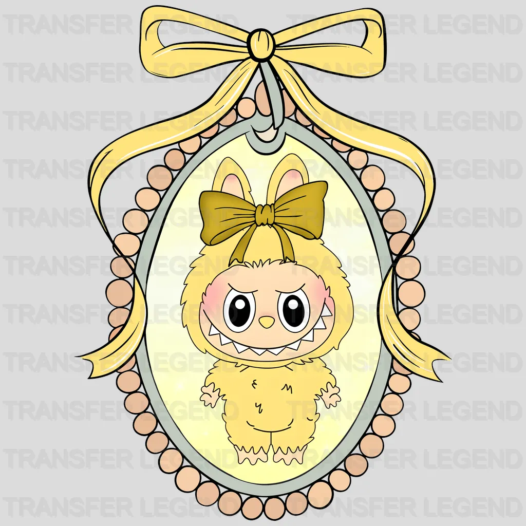 Yellow Mirror Labubu Design - DTF Heat Transfers