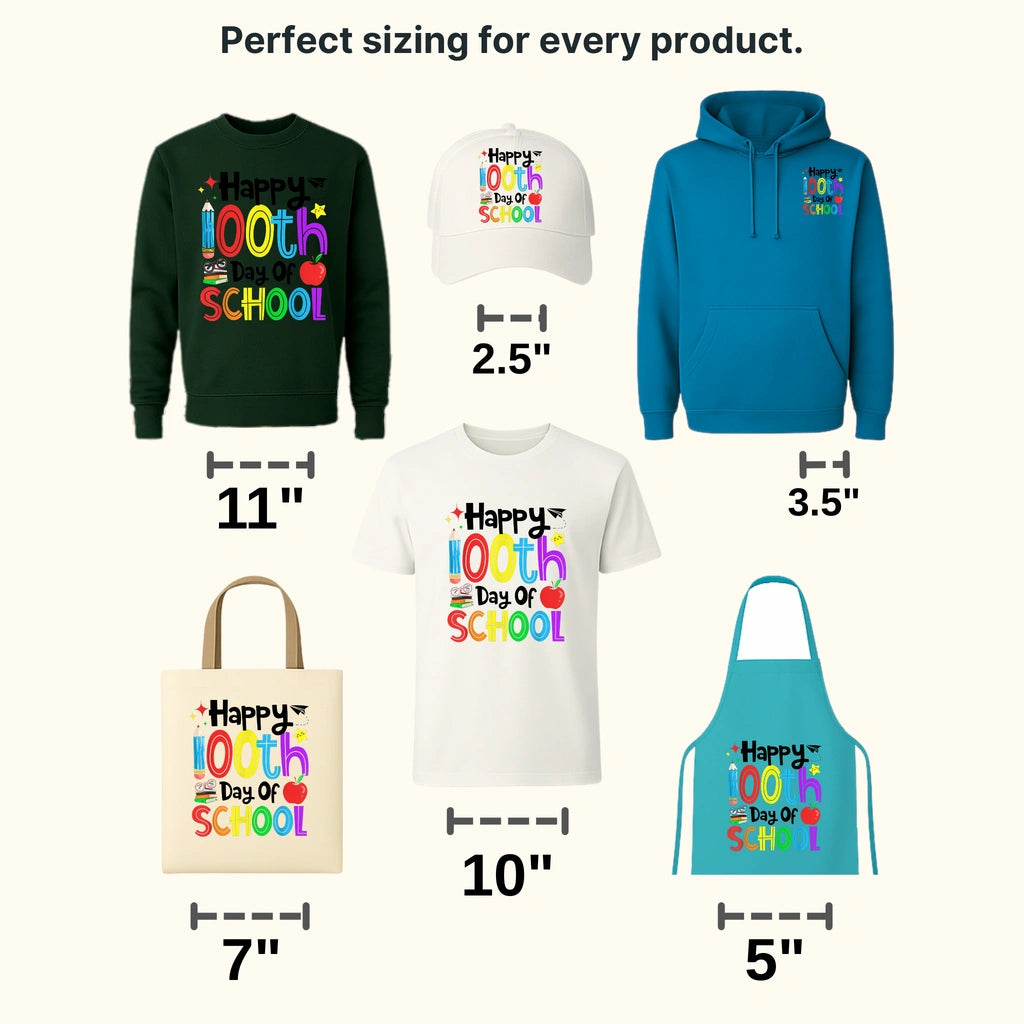 Happy 100th Day Of School Design - DTF heat transfer - transferlegend