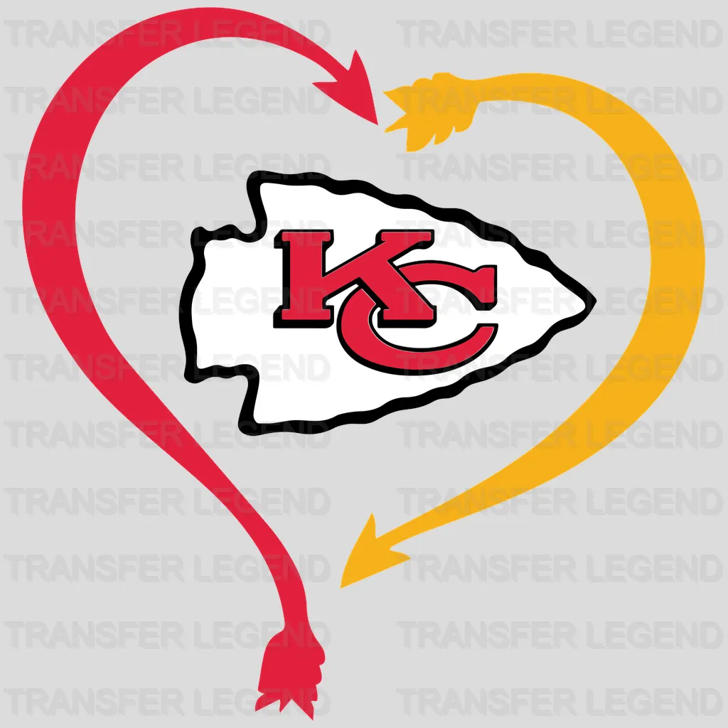 Kansas City Chiefs Love Script Emblem NFL Design - DTF Heat Transfer