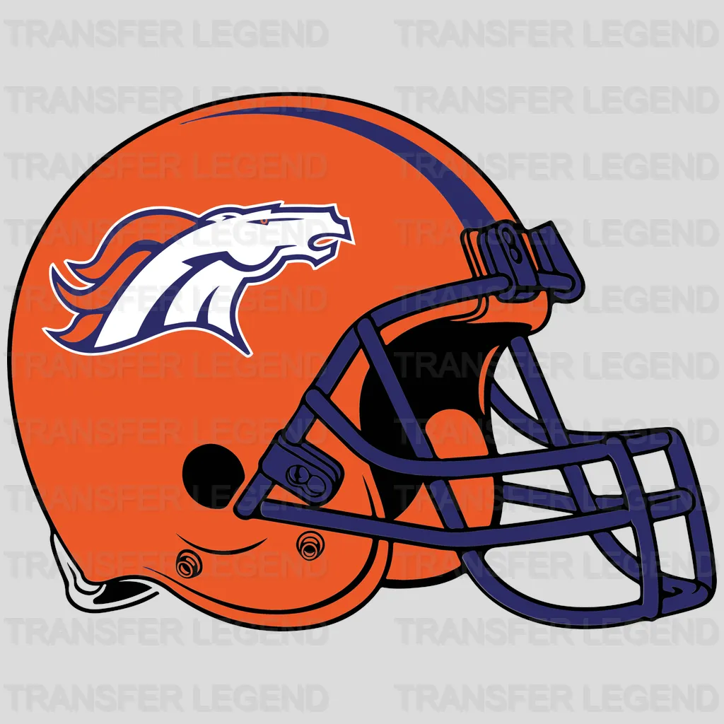Denver Broncos Side Profile Helmet NFL Design - DTF Heat Transfer
