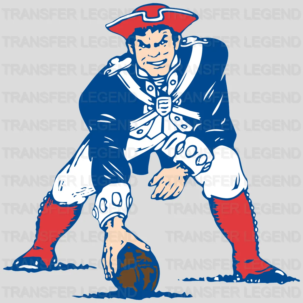 New England Patriots colonial-era player illustration, NFL design - DTF Heat Transfer