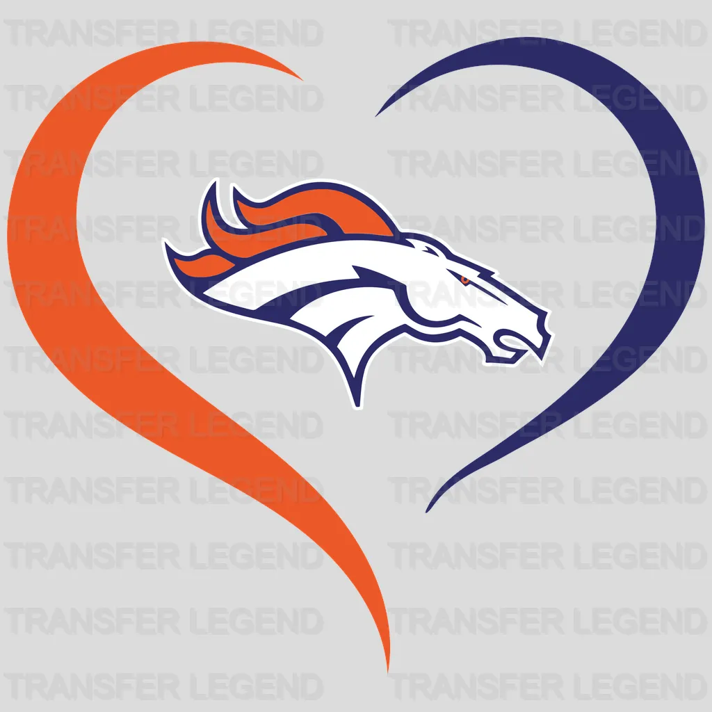 Denver Broncos Arrow Heart Emblem NFL Design - DTF Heat Transfer