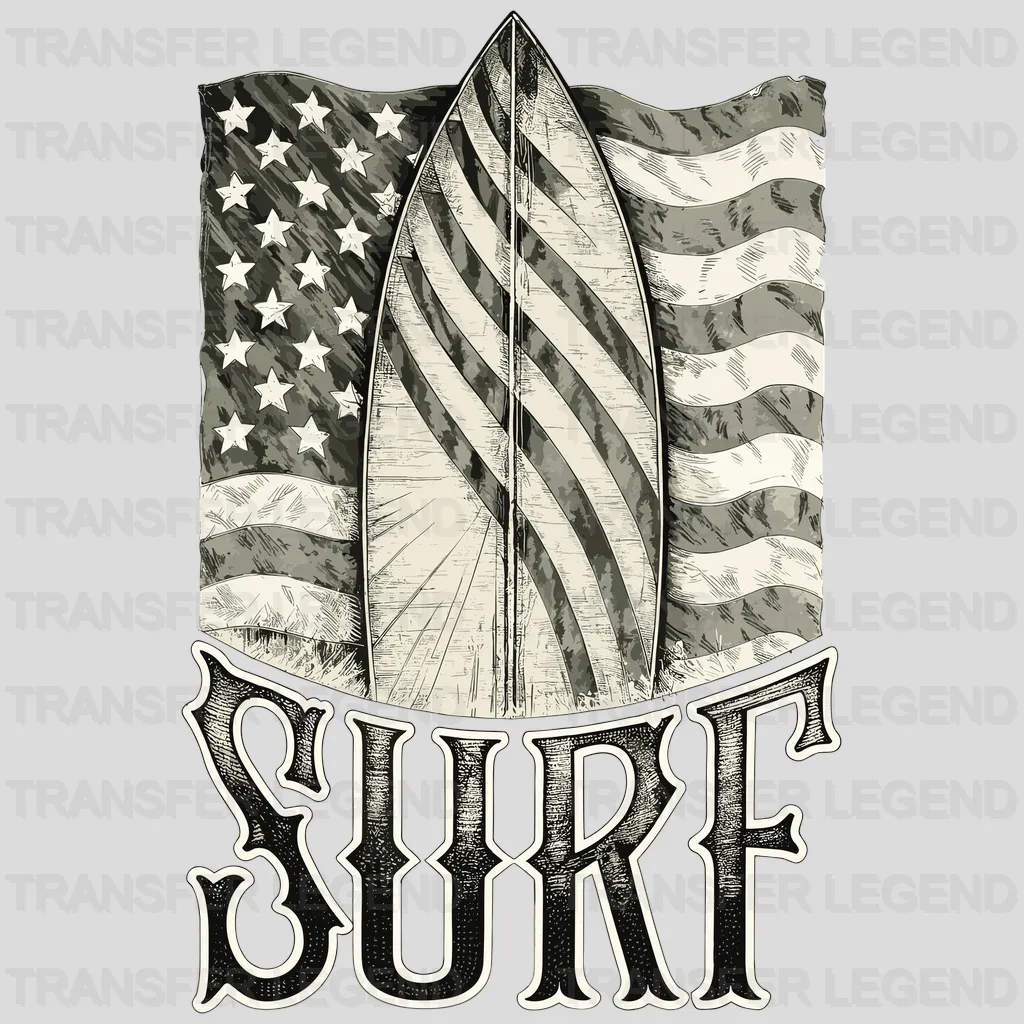 USA Surf Surfing Design - DTF Heat Transfers - transferlegend