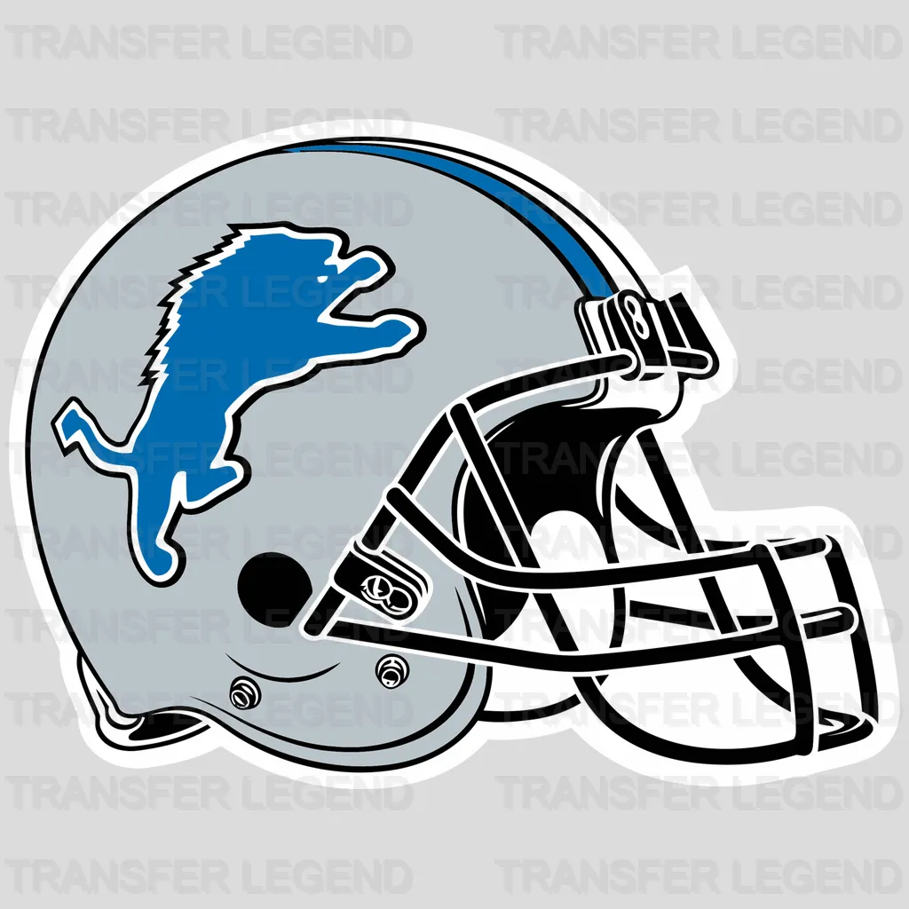 Detroit Lions Side Profile Helmet NFL Design - DTF Heat Transfer