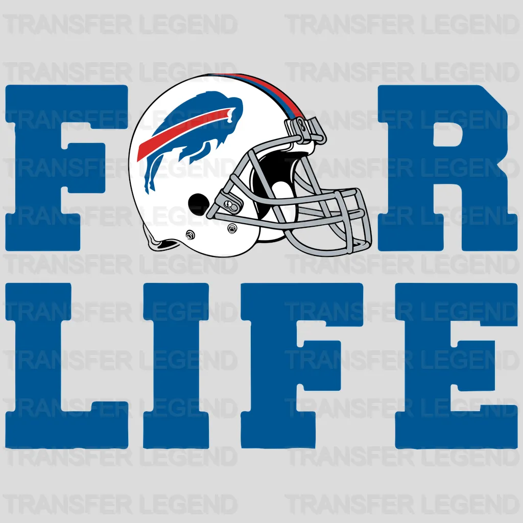 Buffalo Bills For Life Wordmark NFL Design - DTF Heat Transfer