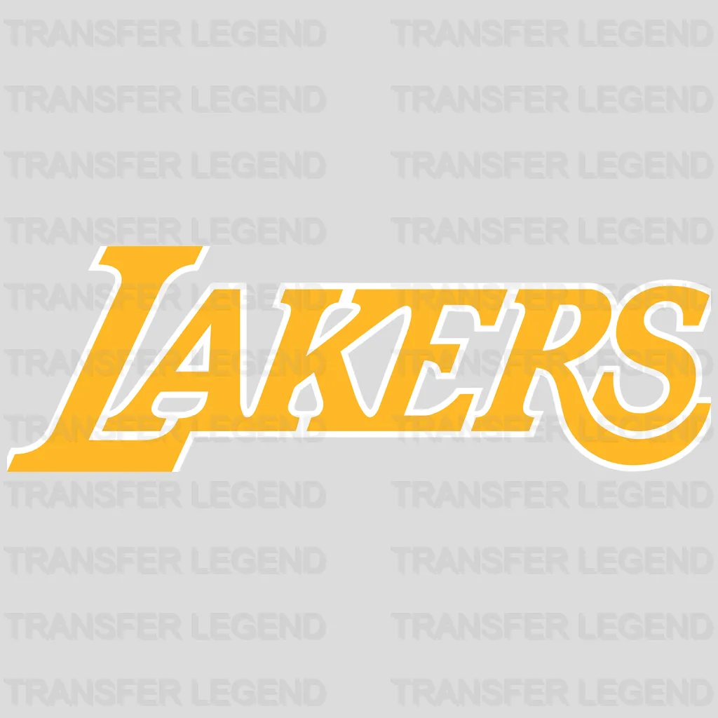 Los Angeles Lakers Yellow Wordmark with White Outline NBA Design - DTF Heat Transfer