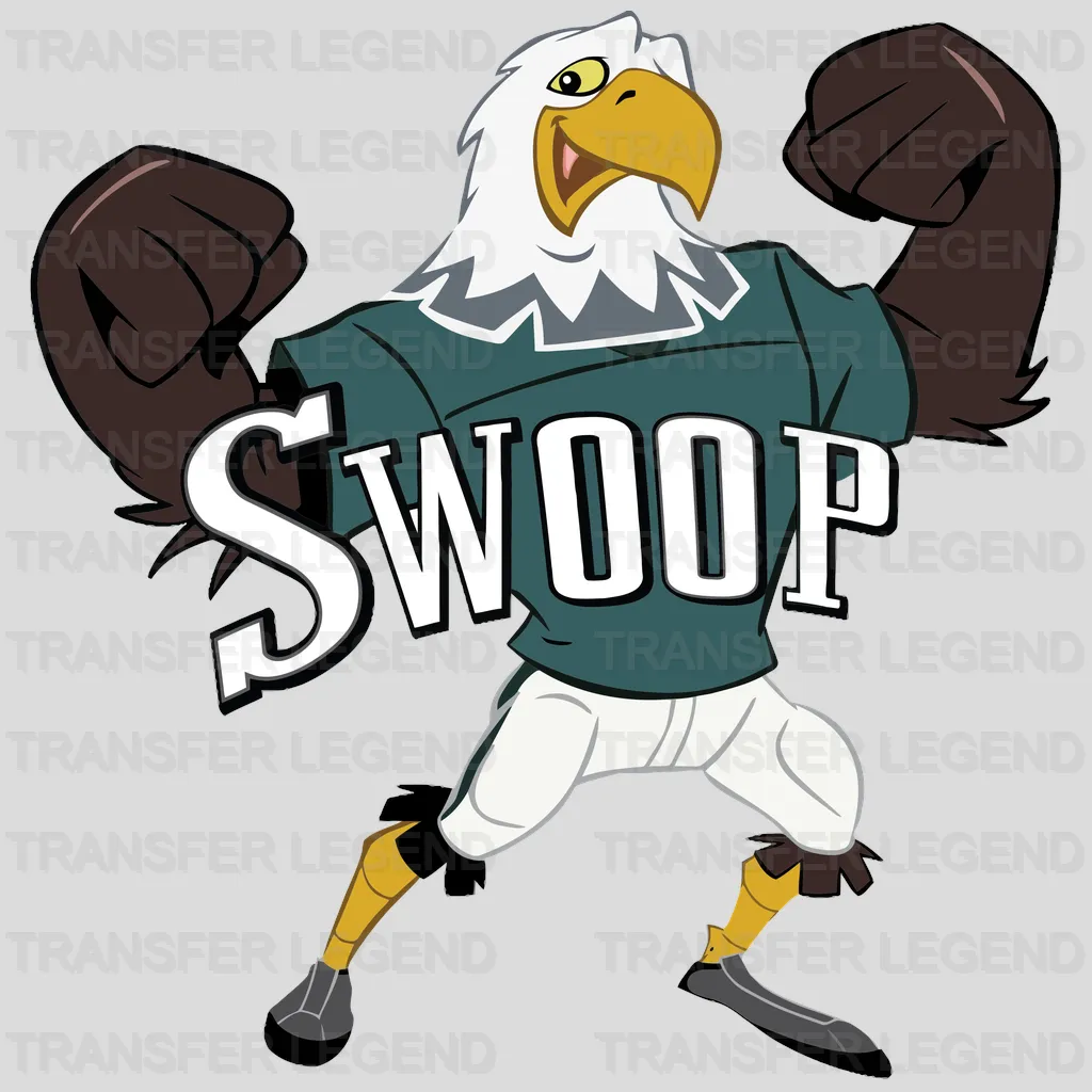 Philadelphia Eagles Swoop mascot flexing arms, NFL design - DTF Heat Transfer