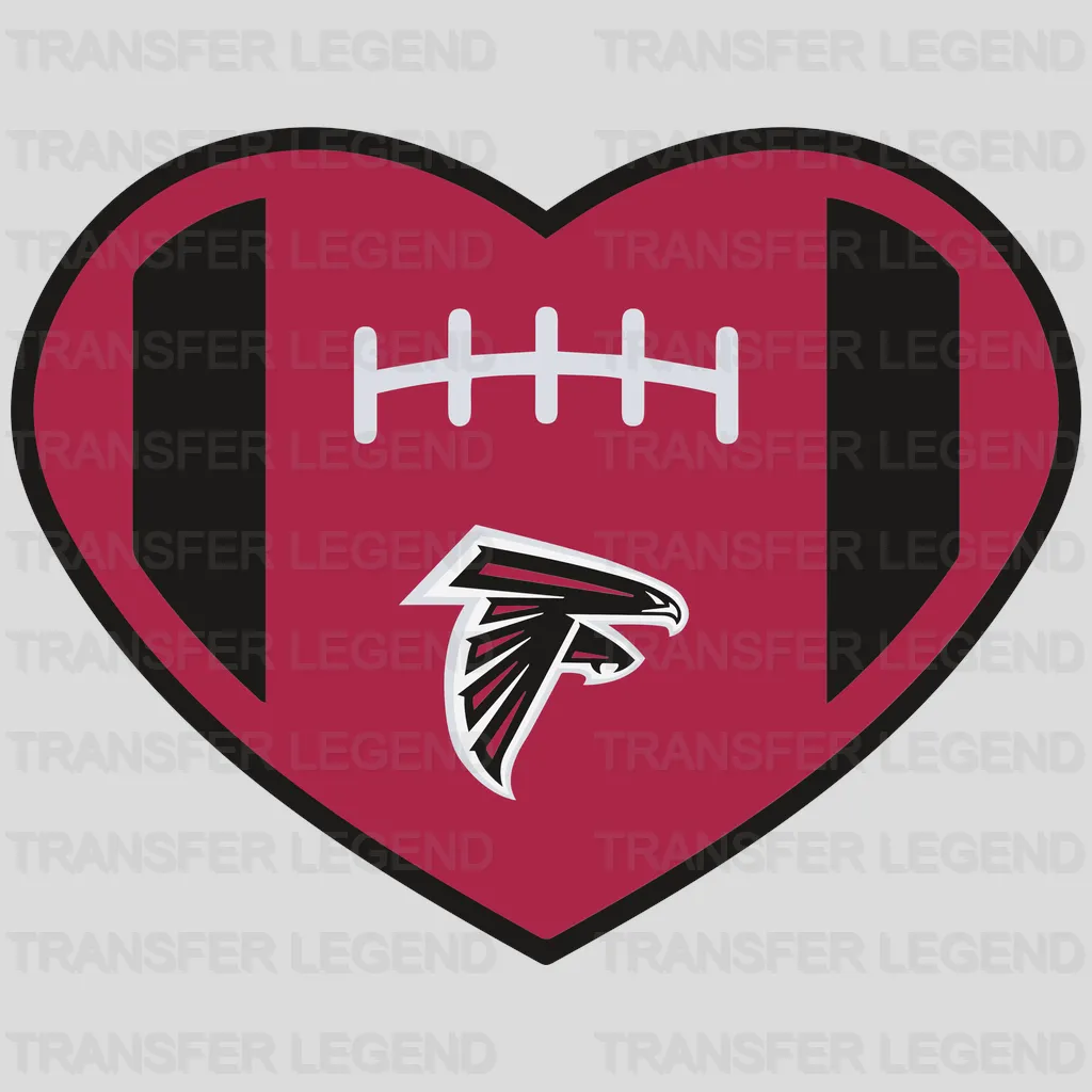 Atlanta Falcons Football Laces Heart Logo NFL Design - DTF Heat Transfer