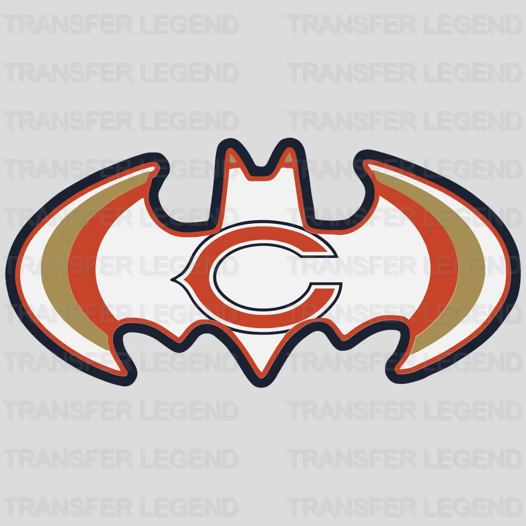 Chicago Bears Bat Silhouette Logo NFL Design - DTF Heat Transfer