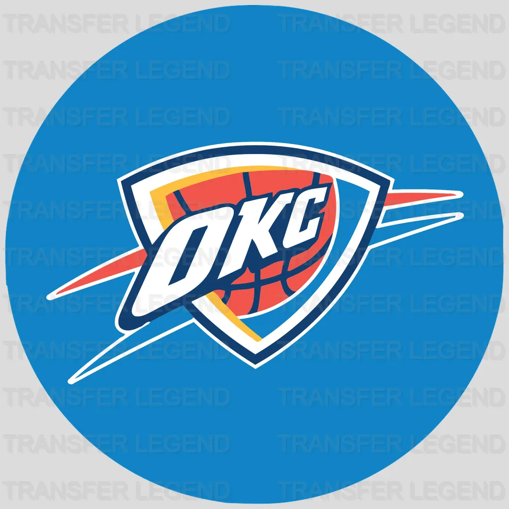 Oklahoma City Thunder Classic OKC Bolt Roundel NBA Design - DTF Heat Transfer