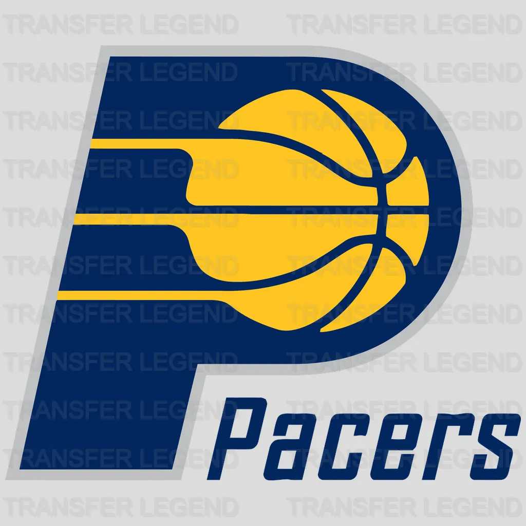 Indiana Pacers “P” Monogram with Pacers Wordmark NBA Design - DTF Heat Transfer