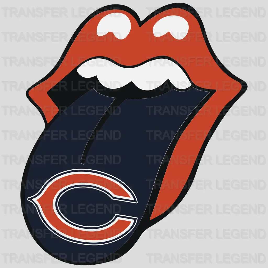 Chicago Bears Tongue & Lips Logo NFL Design - DTF Heat Transfer