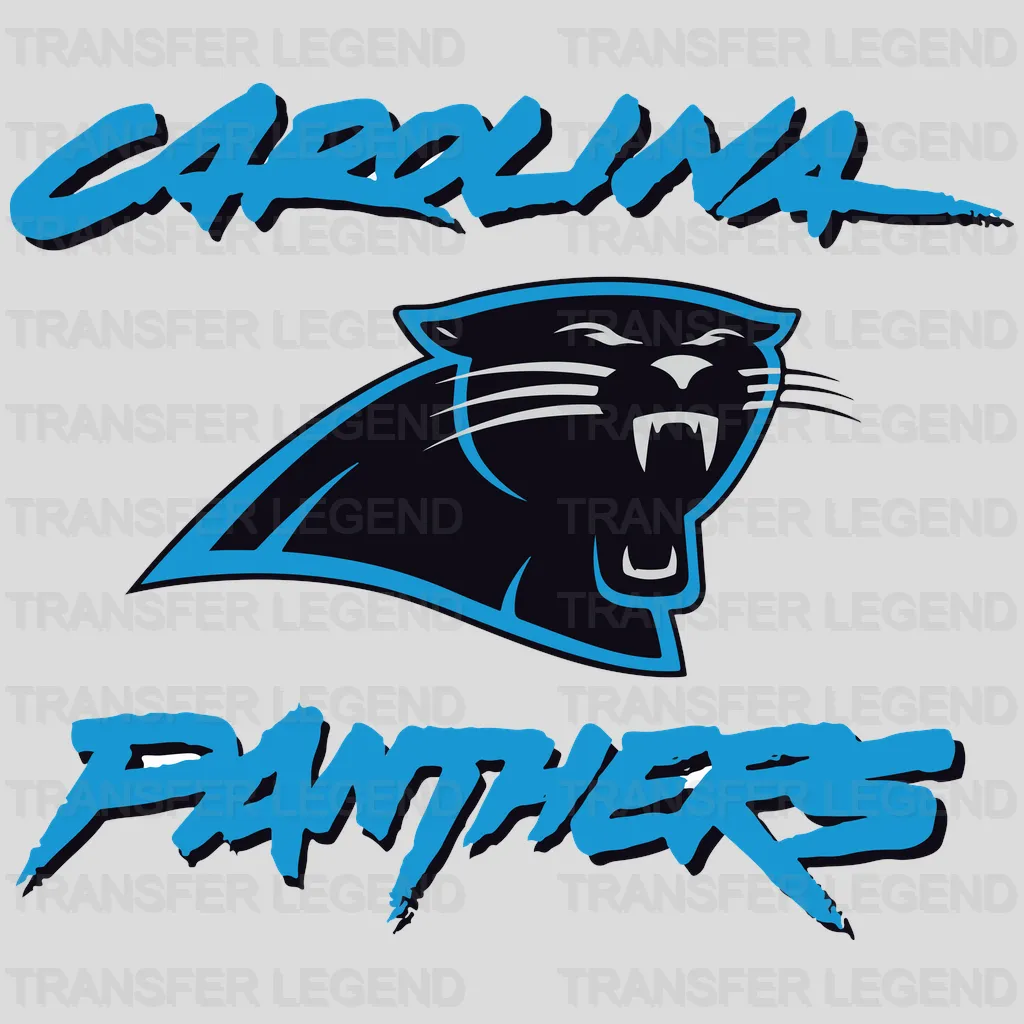 Carolina Panthers Script & Head Logo NFL Design - DTF Heat Transfer