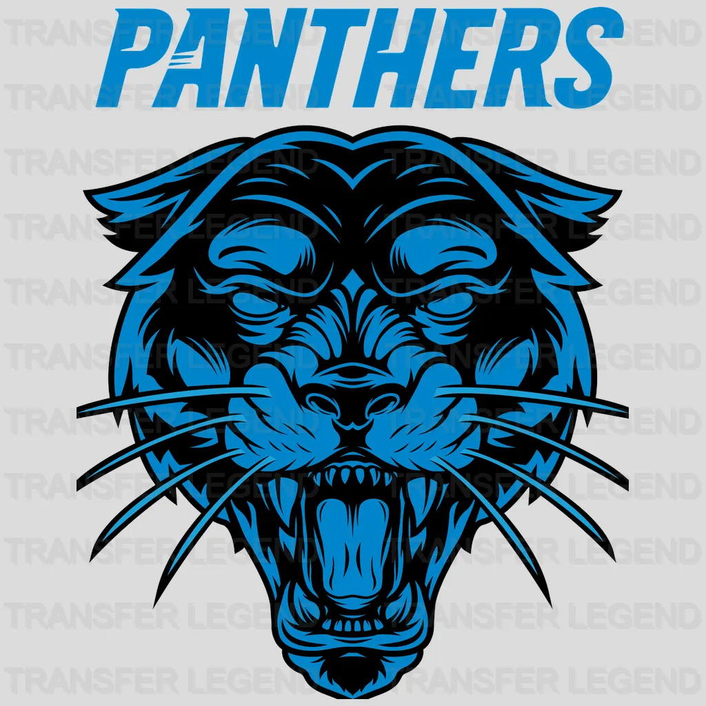 Carolina Panthers Fierce Head Illustration NFL Design - DTF Heat Transfer