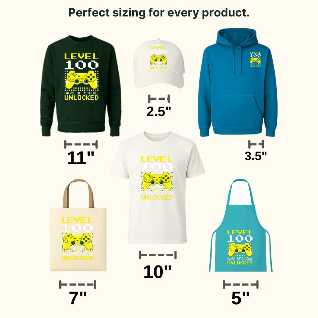 100 DAYS LEVEL UNLOCKED - DTF heat transfer - transferlegend