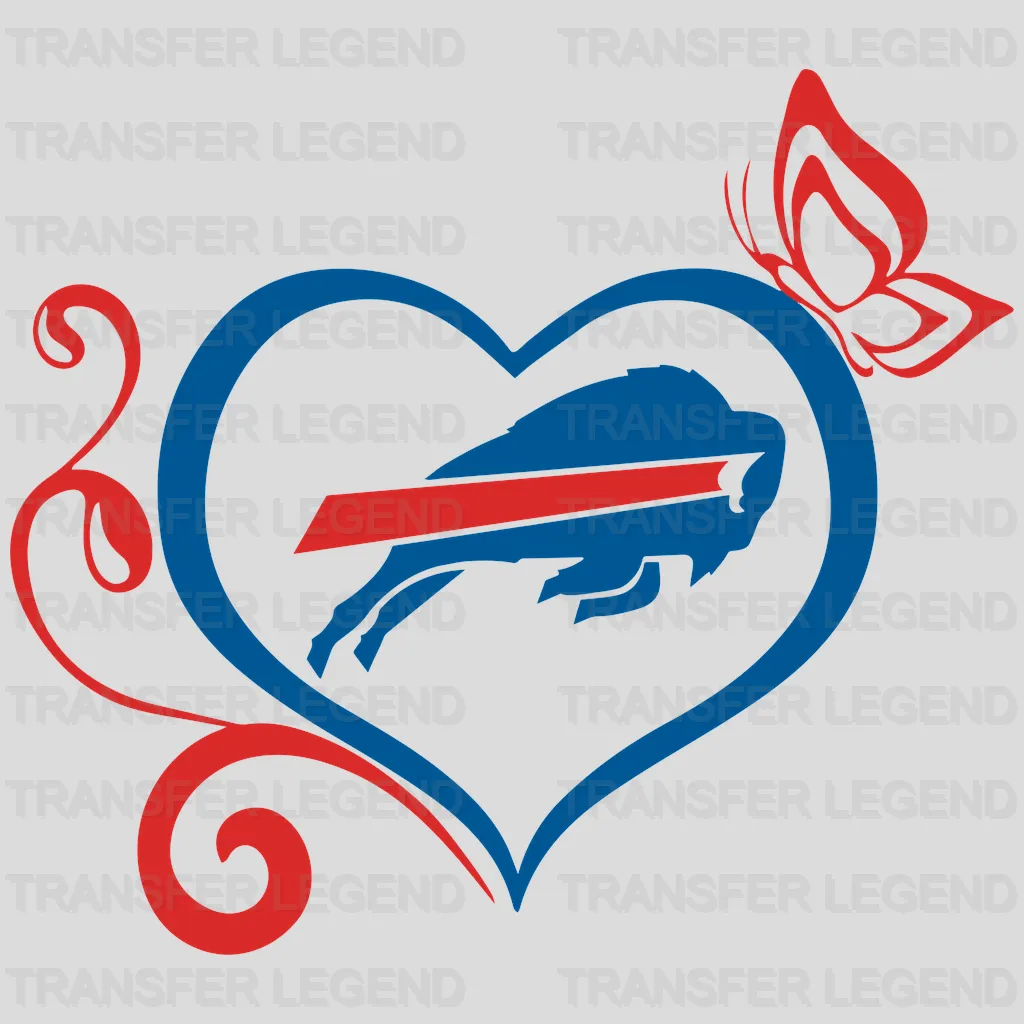 Buffalo Bills For Life Wordmark with Buffalo NFL Design - DTF Heat Transfer