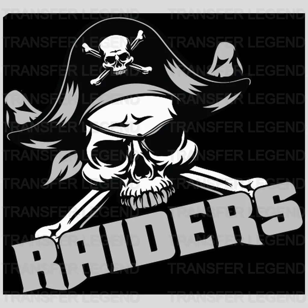 Las Vegas Raiders dynamic pirate skull and crossbones design, NFL design - DTF Heat Transfer