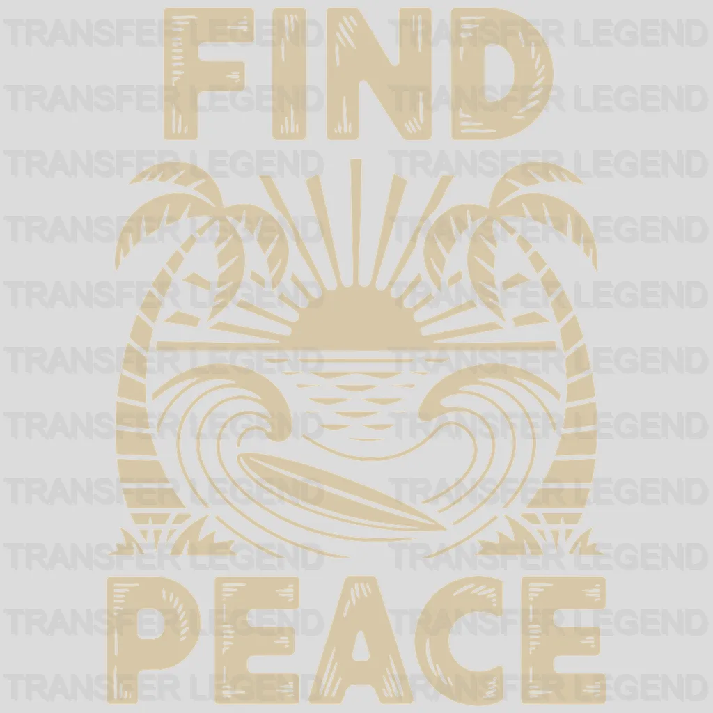 Find Peace Surfing Design - DTF Heat Transfers - transferlegend