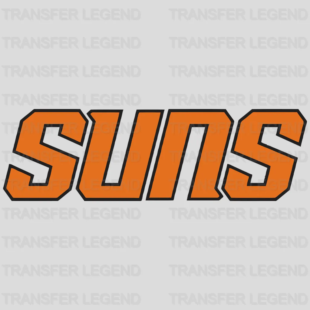 Phoenix Suns Slanted SUNS Wordmark NBA Design - DTF Heat Transfer