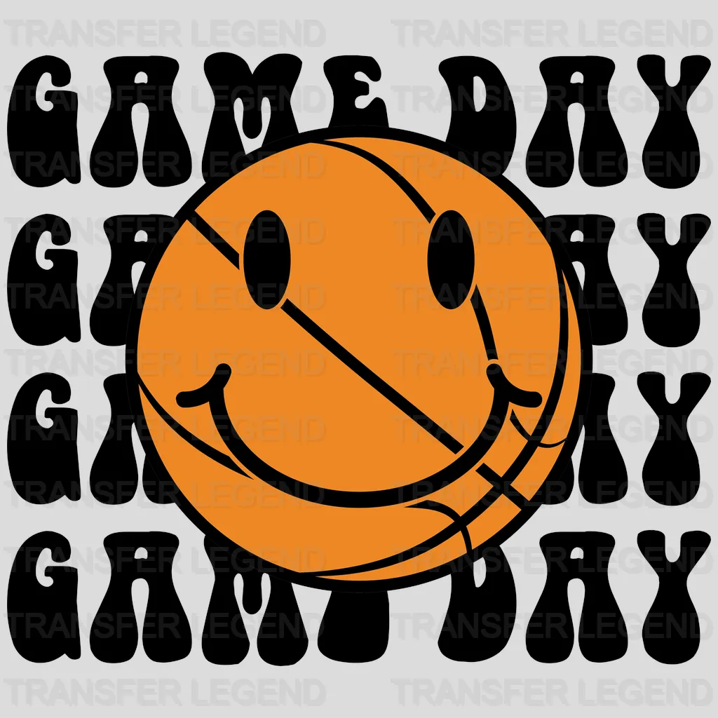 Game Day Basketball Smile DTF Transfer - transferlegend