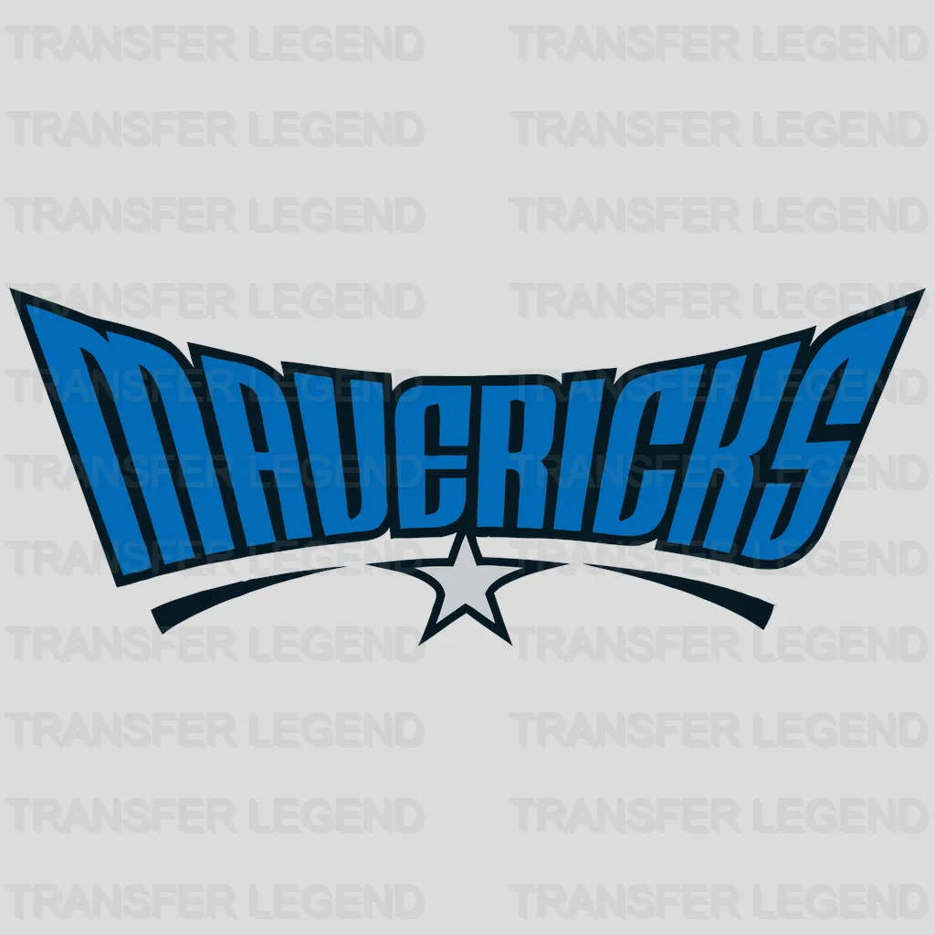 Dallas Mavericks Arched Wordmark with Lone Star NBA Design - DTF Heat Transfer