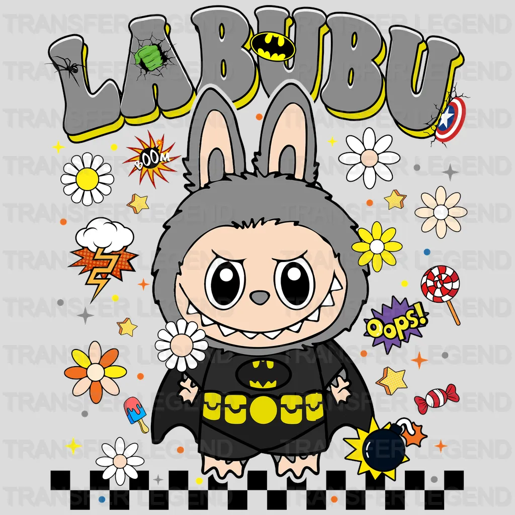 Batman Labubu Design - DTF Heat Transfers