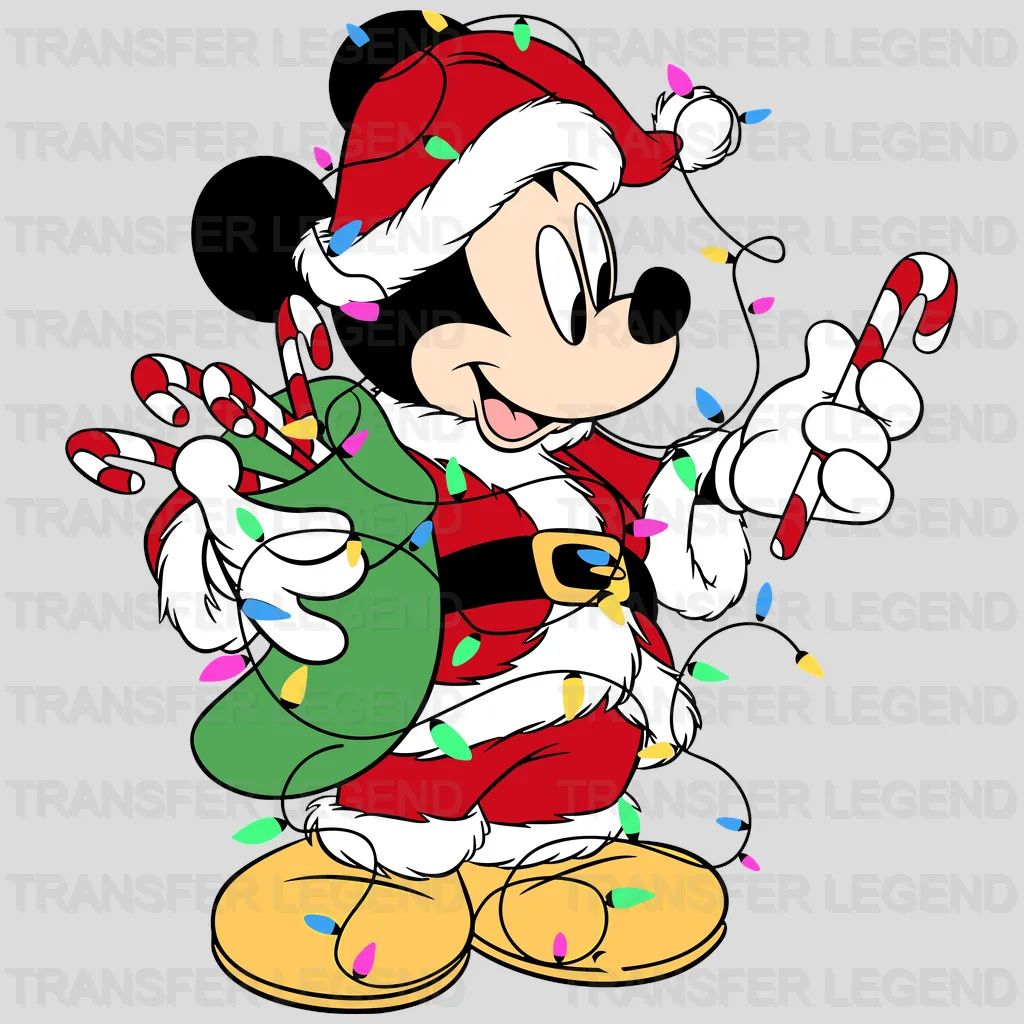 Christmas Cartoon Santa Costume Mouse Design - DTF heat transfer - transferlegend