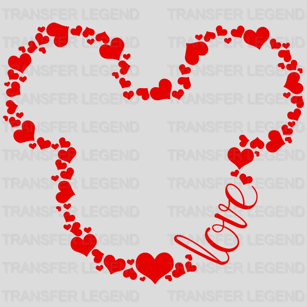 Mouse and Minnie Love Valentines Day Design - DTF heat transfer - transferlegend
