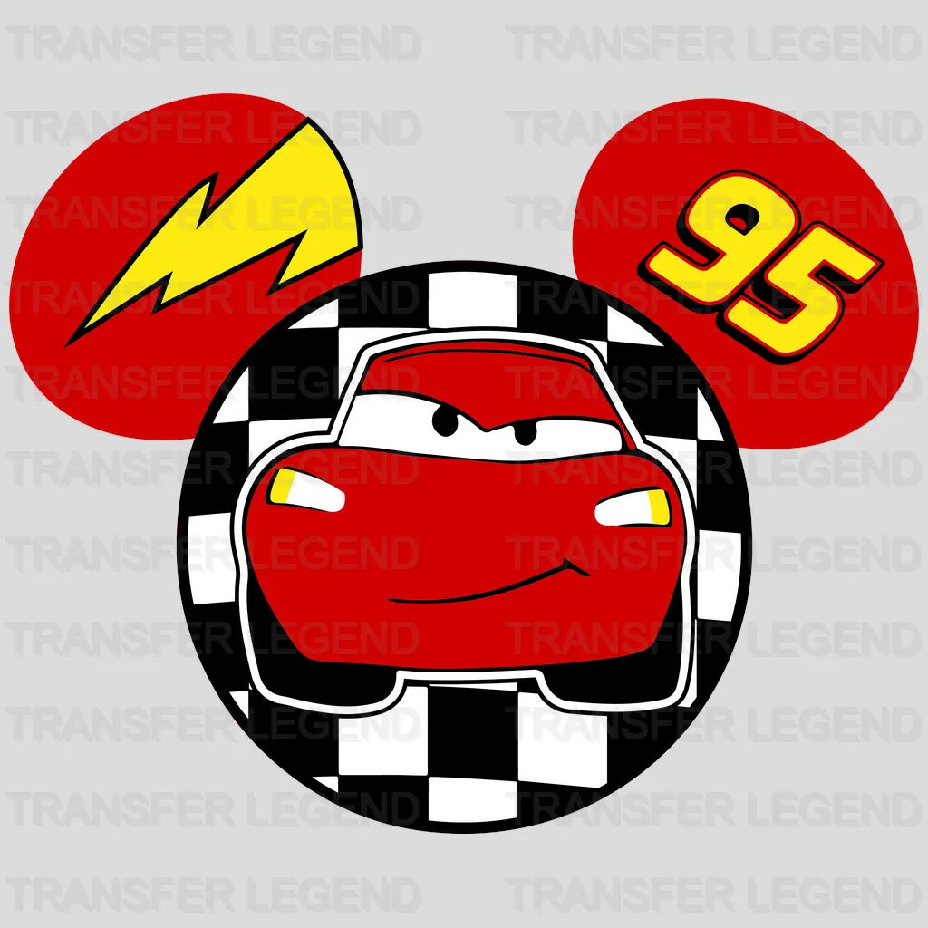Cars Lightning Mouse Ears Design - DTF heat transfer - transferlegend