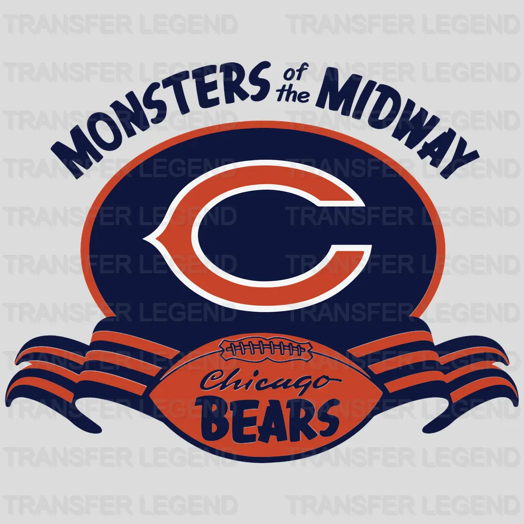 Chicago Bears Script “Bears” Wordmark NFL Design - DTF Heat Transfer