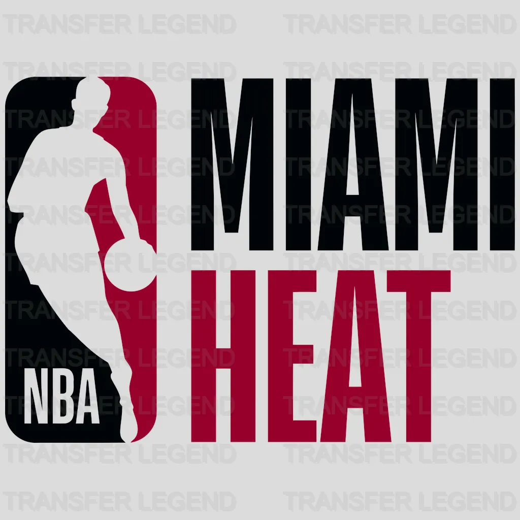 NBA x Miami Heat Vertical Wordmark Poster NBA Design - DTF Heat Transfer