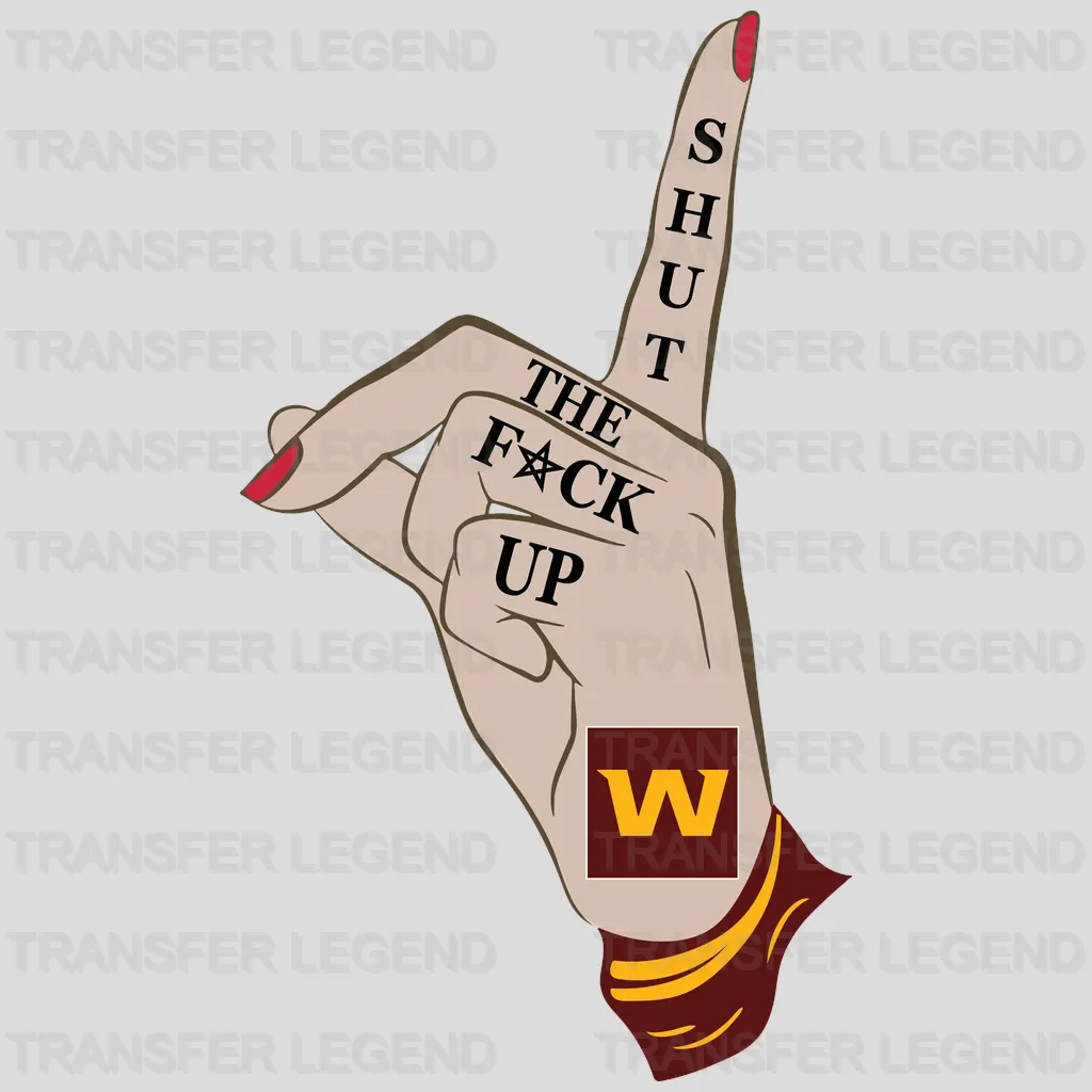 Washington Football Team Hand Sign Typography Graphic NFL Design - DTF Heat Transfer