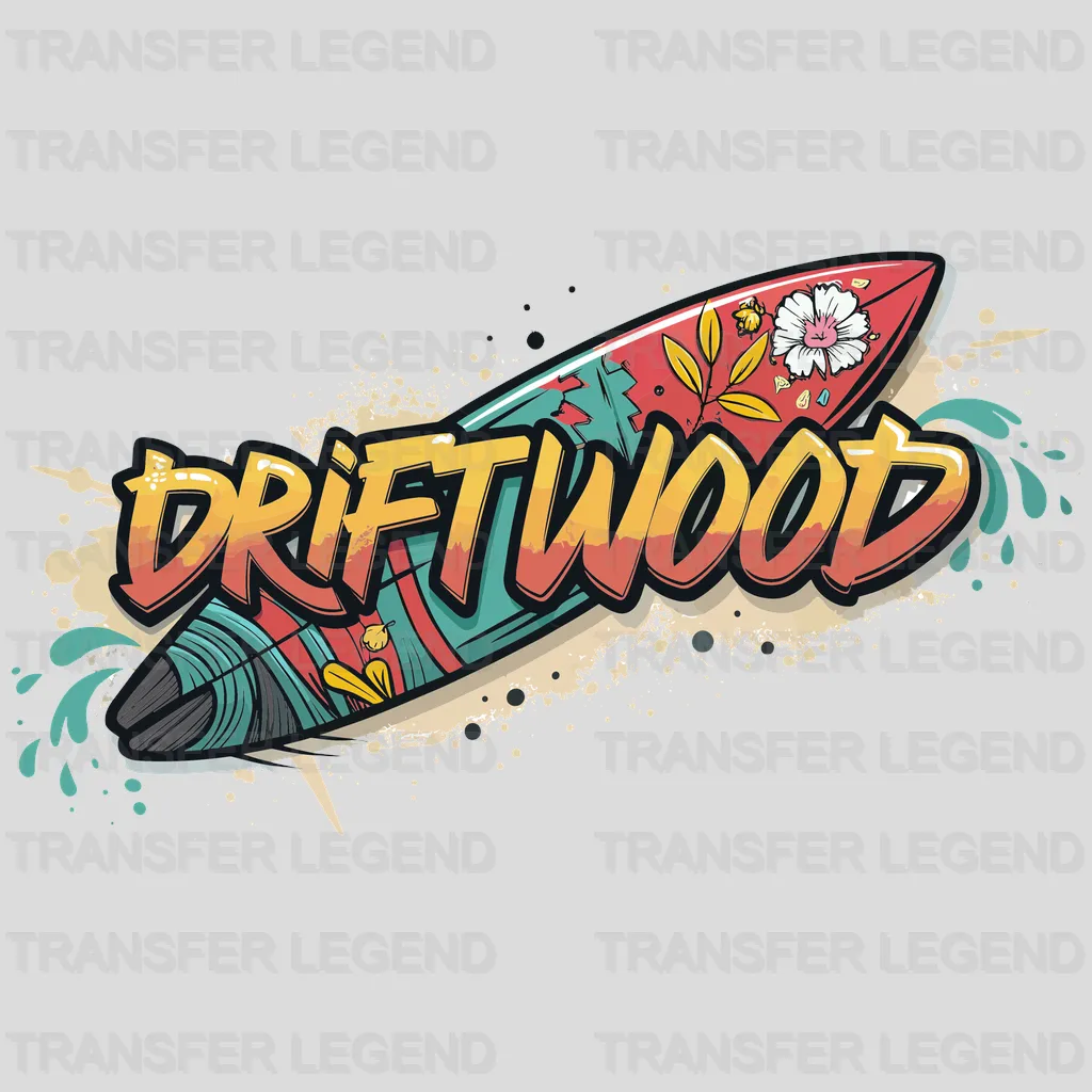 Driftwood Surfing Design - DTF Heat Transfers - transferlegend