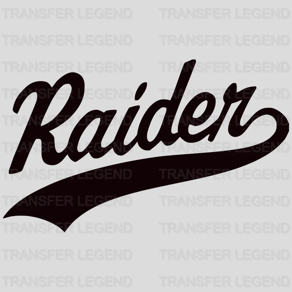 Las Vegas Raiders elegant cursive “Raider” script, NFL design - DTF Heat Transfer