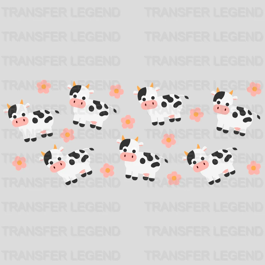 Cows And Flowers UV DTF Transfer Cup Wrap UV DTF Sticker - transferlegend