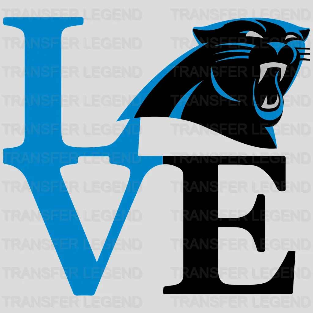 Carolina Panthers Love Vertical Wordmark NFL Design - DTF Heat Transfer