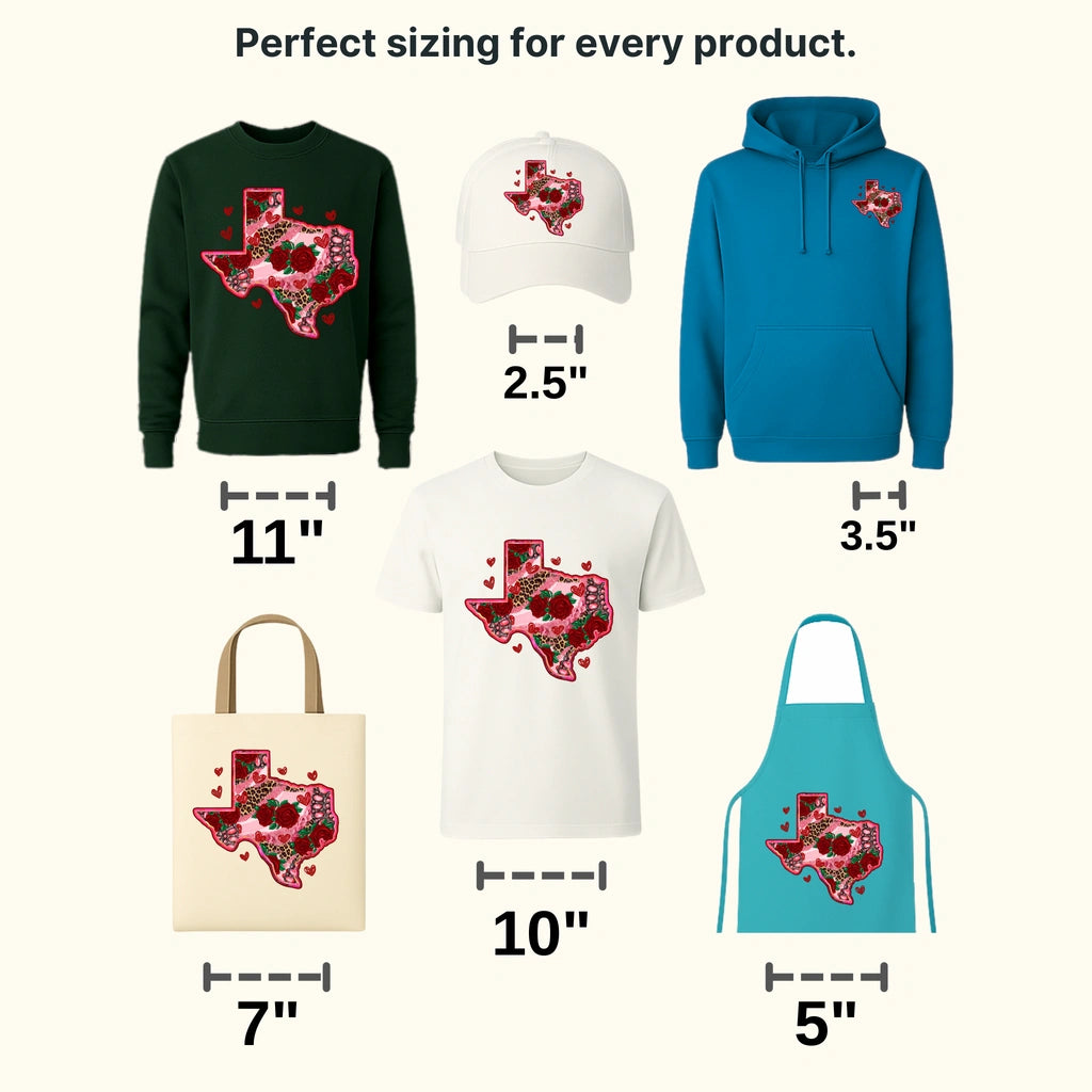 TX MAP ROSES - DTF heat transfer - transferlegend