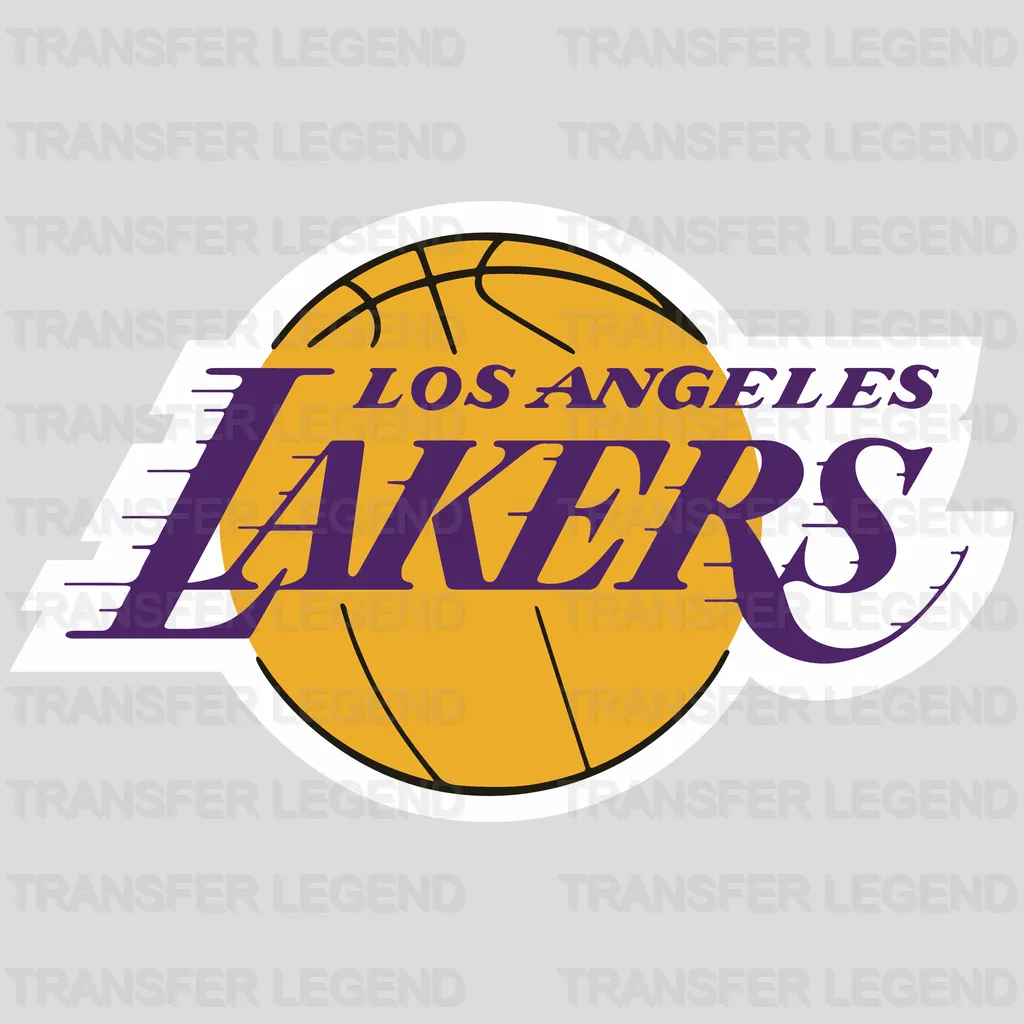 Los Angeles Lakers Wordmark with Basketball Crest NBA Design - DTF Heat Transfer
