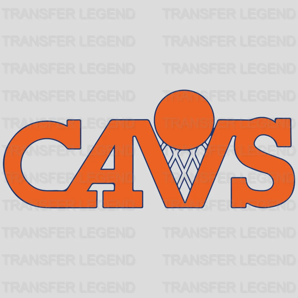 Cleveland Cavaliers “CAVS” Wordmark with Hoop & Ball NBA Design - DTF Heat Transfer