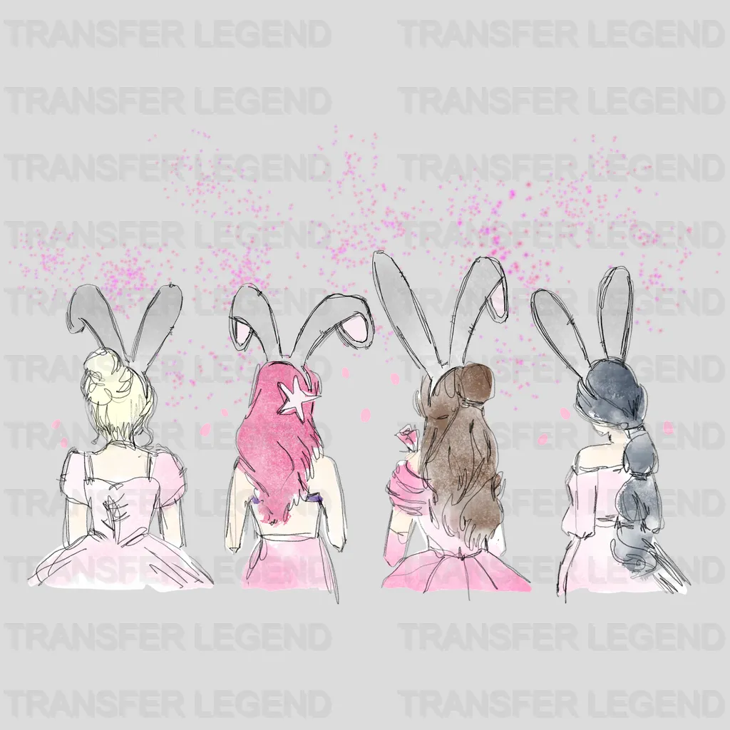Cartoon Princesses Easter Design - DTF heat transfer - transferlegend