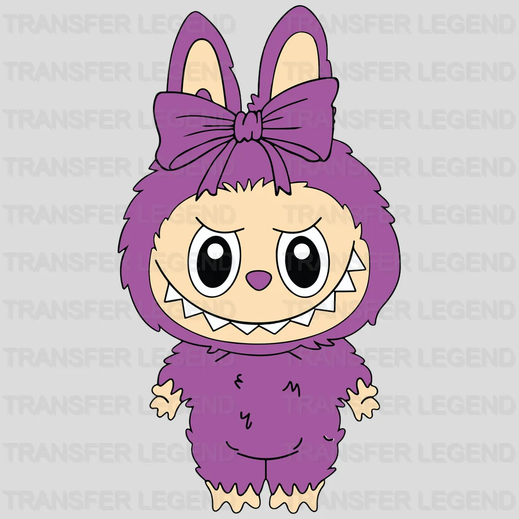 Purple Smile Labubu Design - DTF Heat Transfers