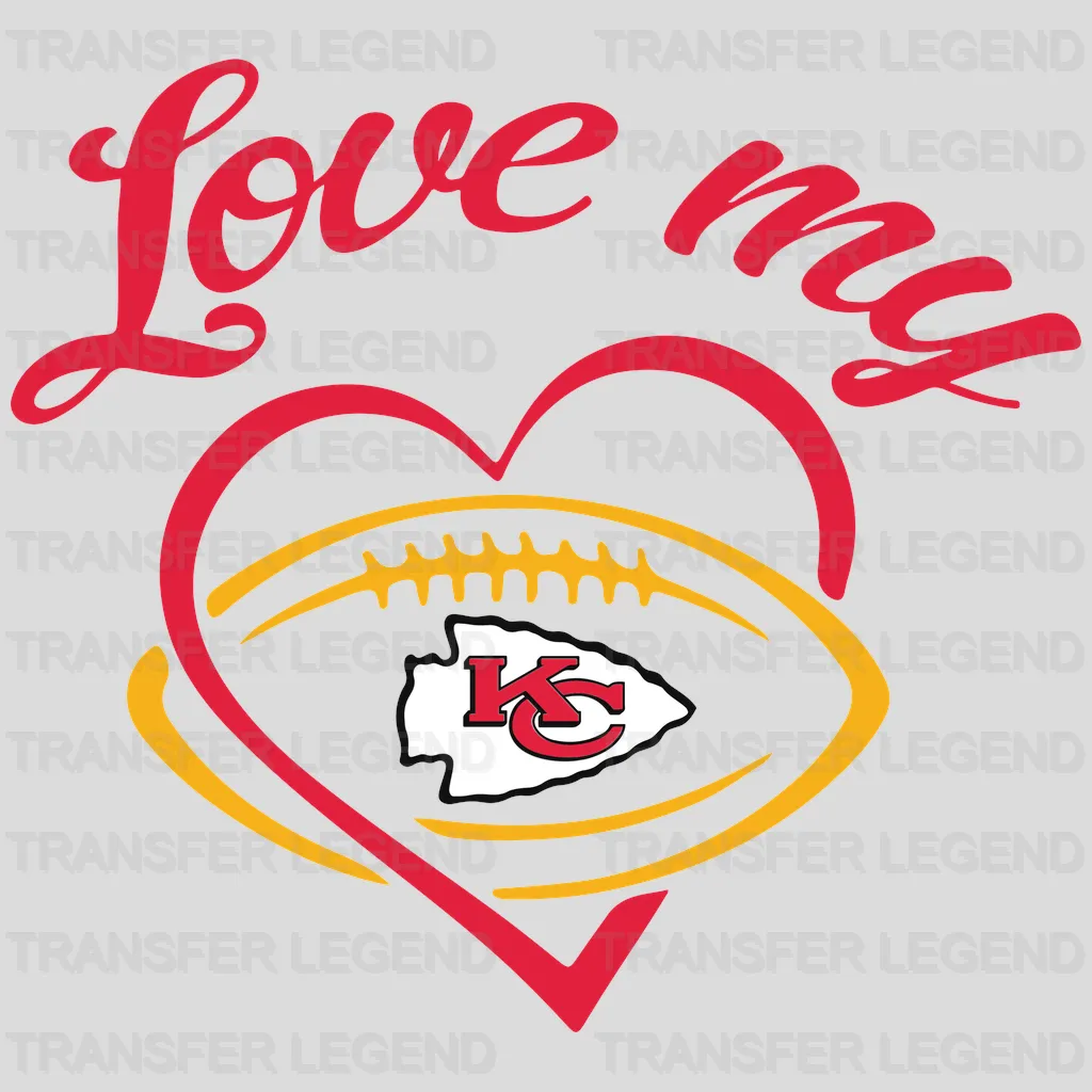Kansas City Chiefs This Girl Loves Chiefs Wordmark NFL Design - DTF Heat Transfer