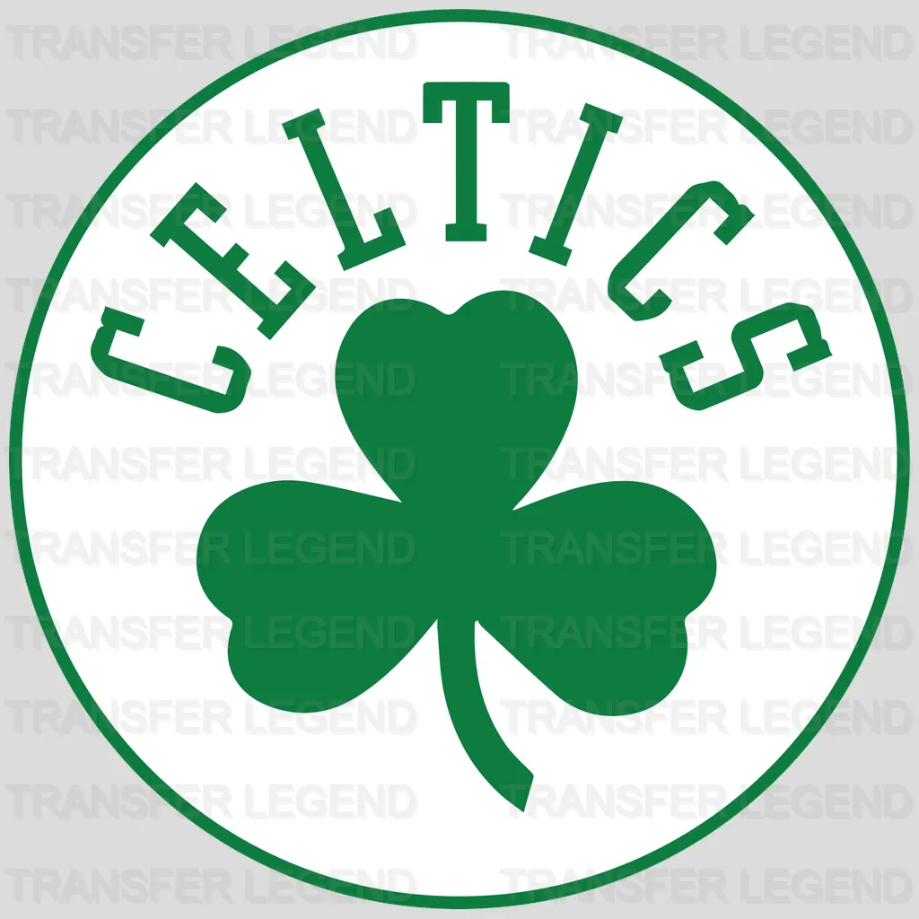 Boston Celtics Circle “CELTICS” with Shamrock Classic Logo NBA Design - DTF Heat Transfer