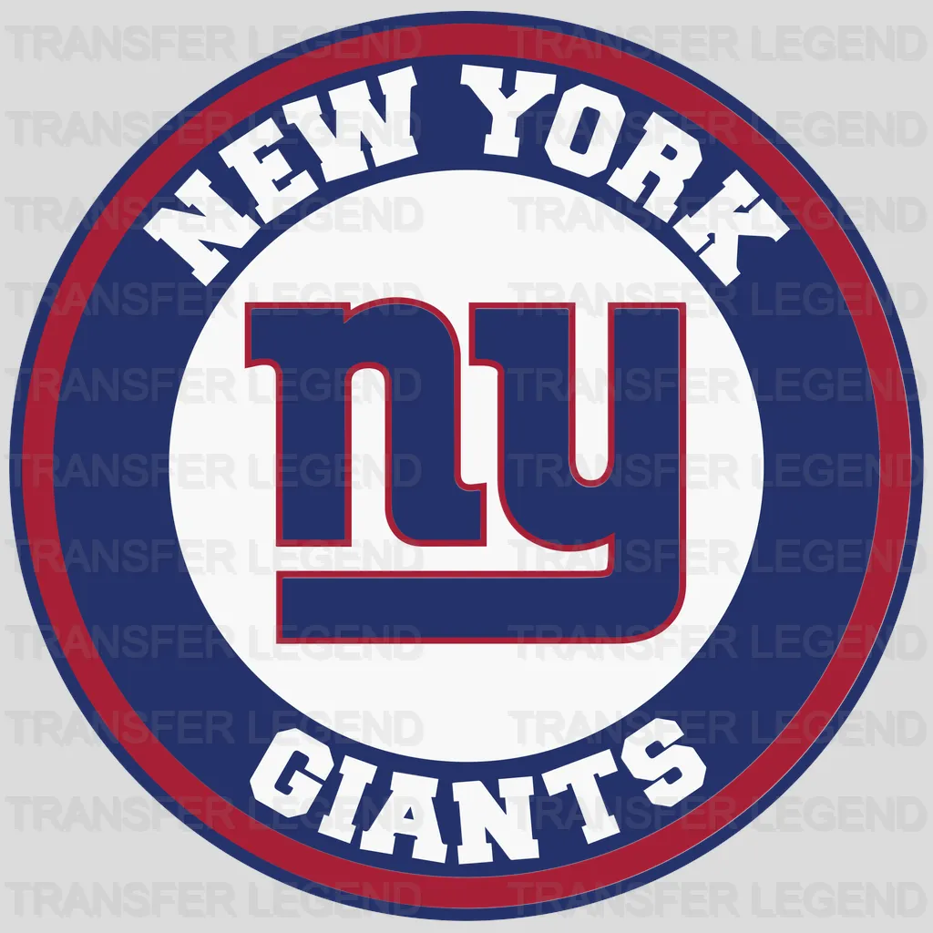 New York Giants round crest with team name and ring, NFL design - DTF Heat Transfer