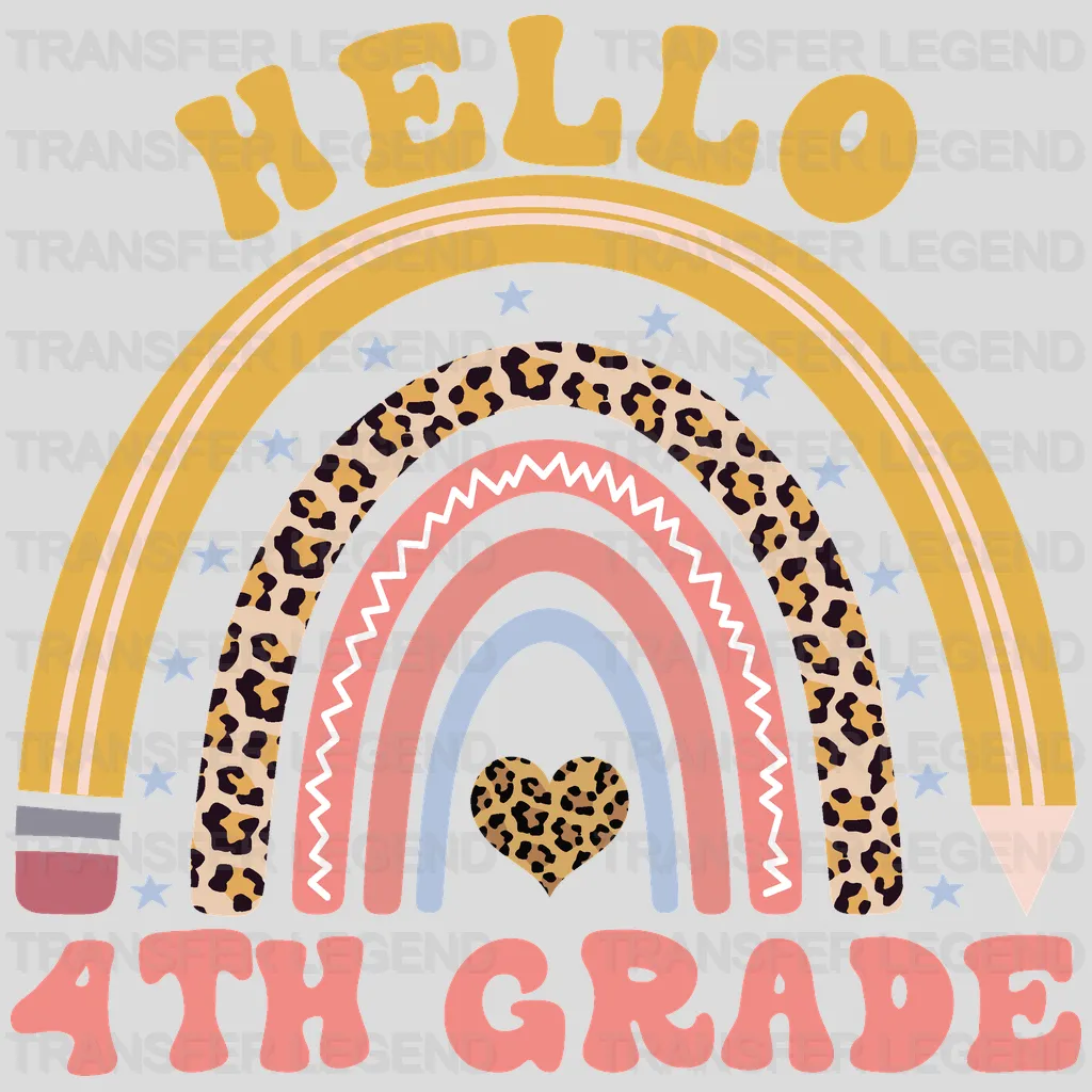 Hello 4th Grade - Back To School DTF Transfer - transferlegend